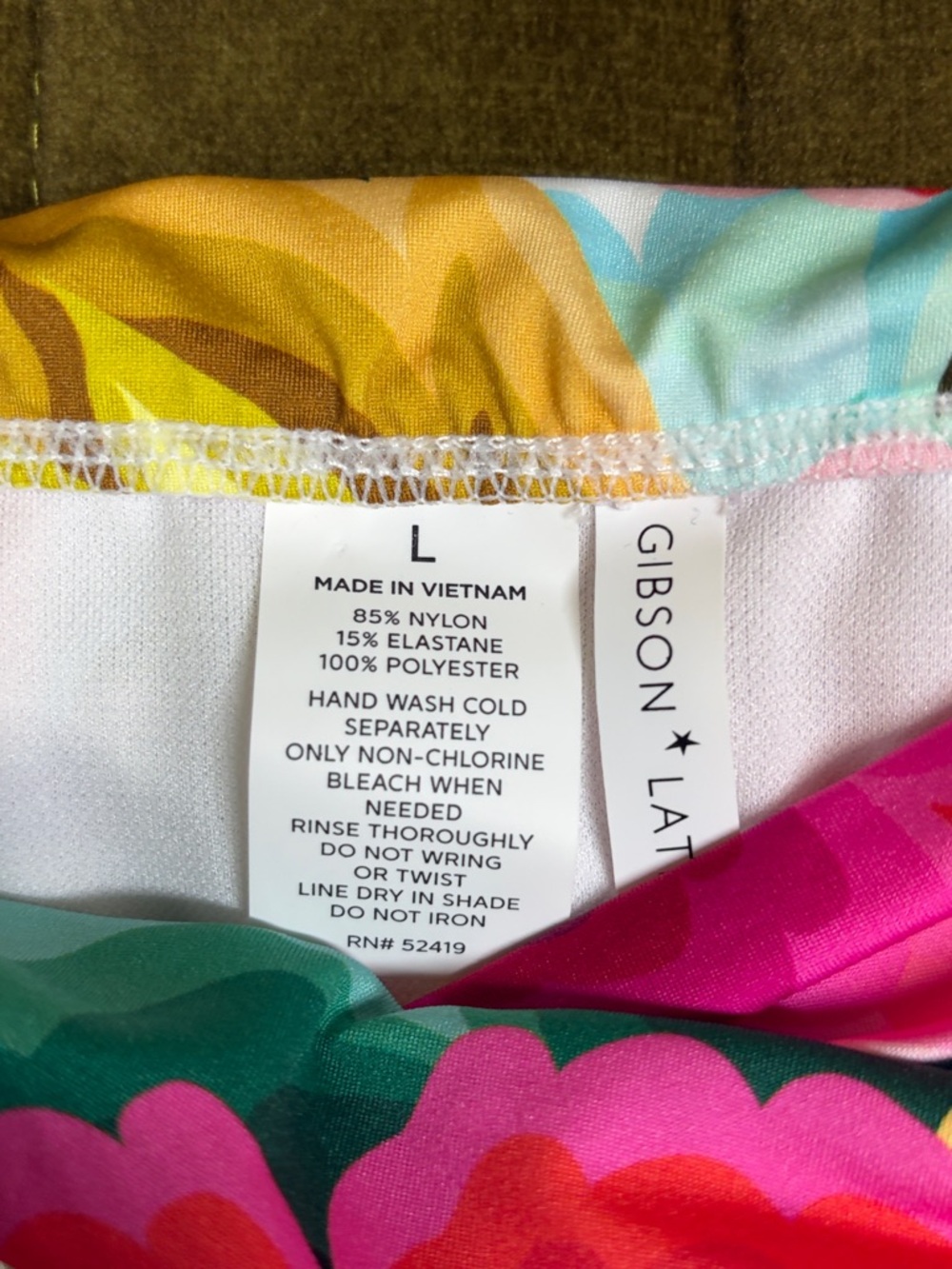 Gibson Latimer Tropical Floral twist front  Bikini Bottom size large nwot - Picture 5 of 6